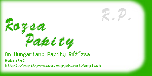 rozsa papity business card